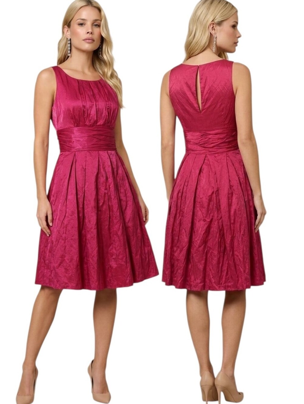 PLENTY! TRACEY REESE by ANTHROPOLOGIE Metallic Crinkle Retro Dress - Size 6